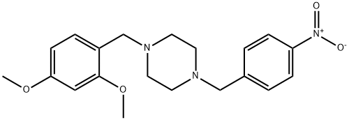 1-(2,4-dimethoxybenzyl)-4-{4-nitrobenzyl}piperazine 结构式