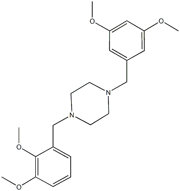 2-{[4-(3,5-dimethoxybenzyl)-1-piperazinyl]methyl}-6-methoxyphenyl methyl ether 结构式