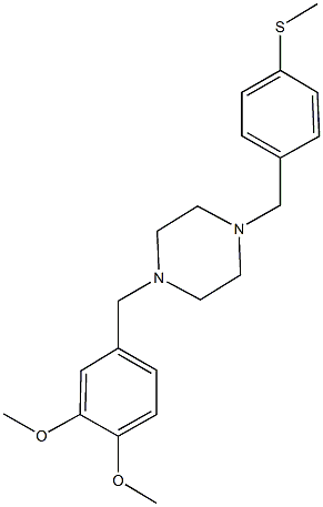 1-(3,4-dimethoxybenzyl)-4-[4-(methylsulfanyl)benzyl]piperazine 结构式