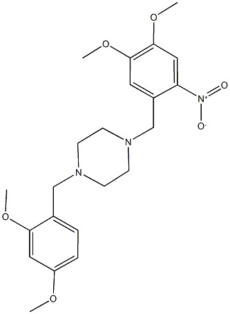 1-(2,4-dimethoxybenzyl)-4-{2-nitro-4,5-dimethoxybenzyl}piperazine 结构式