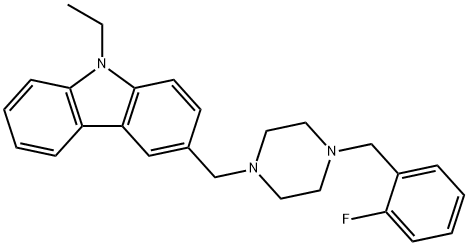 9-ethyl-3-{[4-(2-fluorobenzyl)-1-piperazinyl]methyl}-9H-carbazole 结构式