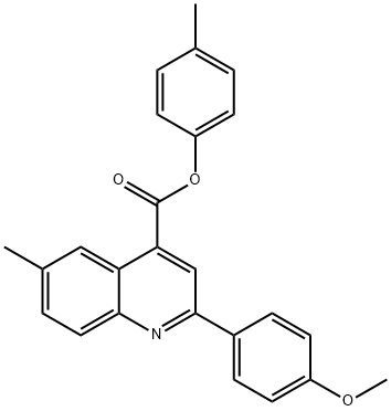 4-methylphenyl 2-(4-methoxyphenyl)-6-methyl-4-quinolinecarboxylate 结构式