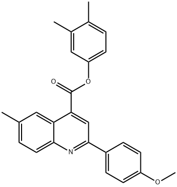 3,4-dimethylphenyl 2-(4-methoxyphenyl)-6-methyl-4-quinolinecarboxylate 结构式