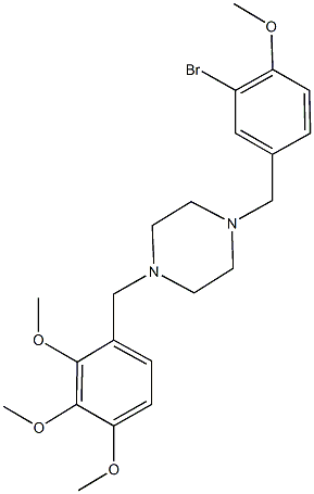 1-(3-bromo-4-methoxybenzyl)-4-(2,3,4-trimethoxybenzyl)piperazine 结构式