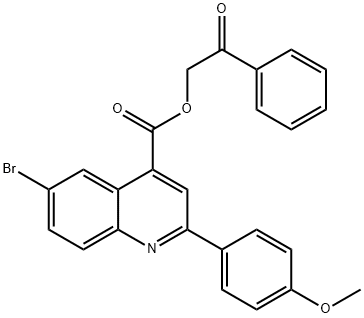 2-oxo-2-phenylethyl 6-bromo-2-(4-methoxyphenyl)-4-quinolinecarboxylate 结构式