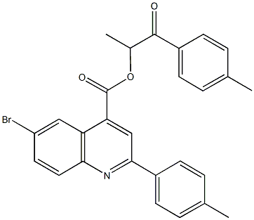 1-methyl-2-(4-methylphenyl)-2-oxoethyl 6-bromo-2-(4-methylphenyl)-4-quinolinecarboxylate 结构式