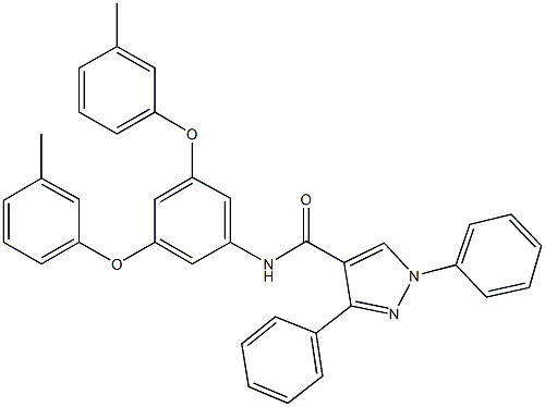 N-[3,5-bis(3-methylphenoxy)phenyl]-1,3-diphenyl-1H-pyrazole-4-carboxamide 结构式