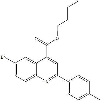 butyl 6-bromo-2-(4-methylphenyl)-4-quinolinecarboxylate 结构式