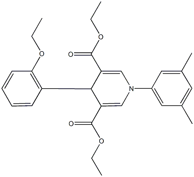 diethyl 1-(3,5-dimethylphenyl)-4-(2-ethoxyphenyl)-1,4-dihydro-3,5-pyridinedicarboxylate 结构式