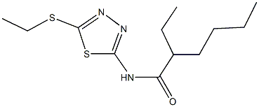 2-ethyl-N-[5-(ethylsulfanyl)-1,3,4-thiadiazol-2-yl]hexanamide 结构式