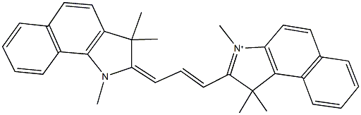 1,1,3-trimethyl-2-[3-(1,3,3-trimethyl-1,3-dihydro-2H-benzo[g]indol-2-ylidene)-1-propenyl]-1H-benzo[e]indolium 结构式