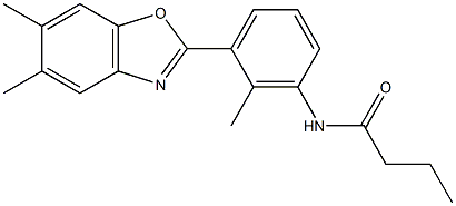 N-[3-(5,6-dimethyl-1,3-benzoxazol-2-yl)-2-methylphenyl]butanamide 结构式