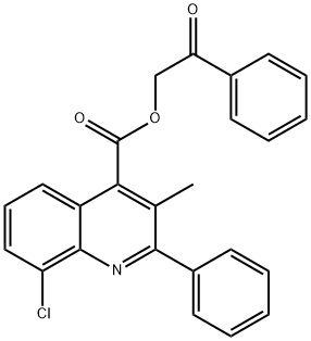 2-oxo-2-phenylethyl 8-chloro-3-methyl-2-phenyl-4-quinolinecarboxylate 结构式