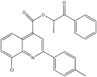 1-methyl-2-oxo-2-phenylethyl 8-chloro-2-(4-methylphenyl)-4-quinolinecarboxylate 结构式