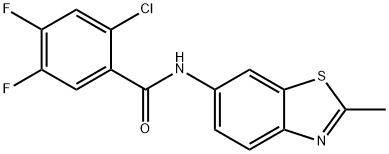 2-chloro-4,5-difluoro-N-(2-methyl-1,3-benzothiazol-6-yl)benzamide 结构式