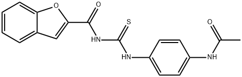 N-[4-({[(1-benzofuran-2-ylcarbonyl)amino]carbothioyl}amino)phenyl]acetamide 结构式