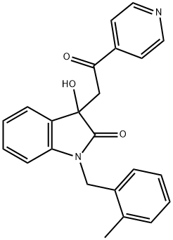 3-hydroxy-1-(2-methylbenzyl)-3-[2-oxo-2-(4-pyridinyl)ethyl]-1,3-dihydro-2H-indol-2-one 结构式