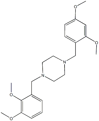 1-(2,3-dimethoxybenzyl)-4-(2,4-dimethoxybenzyl)piperazine 结构式