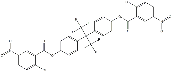 4-[1-[4-({2-chloro-5-nitrobenzoyl}oxy)phenyl]-2,2,2-trifluoro-1-(trifluoromethyl)ethyl]phenyl 2-chloro-5-nitrobenzoate 结构式
