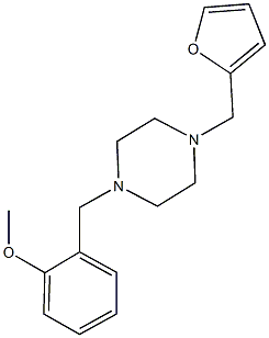 1-(2-furylmethyl)-4-(2-methoxybenzyl)piperazine 结构式