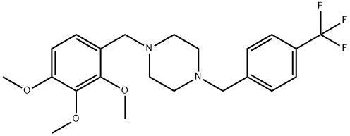 1-[4-(trifluoromethyl)benzyl]-4-(2,3,4-trimethoxybenzyl)piperazine 结构式