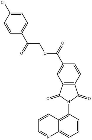 2-(4-chlorophenyl)-2-oxoethyl 1,3-dioxo-2-quinolin-5-ylisoindoline-5-carboxylate 结构式
