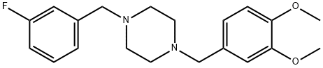 1-(3,4-dimethoxybenzyl)-4-(3-fluorobenzyl)piperazine 结构式