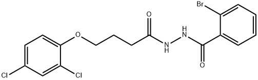 2-bromo-N'-[4-(2,4-dichlorophenoxy)butanoyl]benzohydrazide 结构式