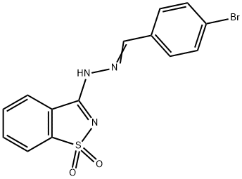 4-bromobenzaldehyde (1,1-dioxido-1,2-benzisothiazol-3-yl)hydrazone 结构式