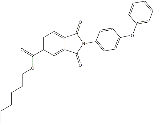 hexyl 1,3-dioxo-2-(4-phenoxyphenyl)-5-isoindolinecarboxylate 结构式