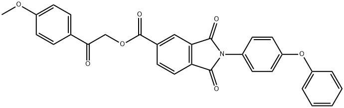 2-(4-methoxyphenyl)-2-oxoethyl 1,3-dioxo-2-(4-phenoxyphenyl)isoindoline-5-carboxylate 结构式