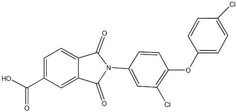 2-[3-chloro-4-(4-chlorophenoxy)phenyl]-1,3-dioxo-5-isoindolinecarboxylic acid 结构式