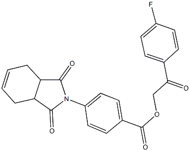 2-(4-fluorophenyl)-2-oxoethyl 4-(1,3-dioxo-1,3,3a,4,7,7a-hexahydro-2H-isoindol-2-yl)benzoate 结构式