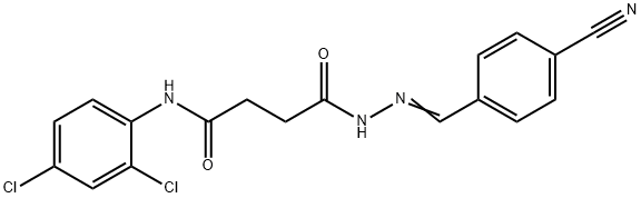 4-[2-(4-cyanobenzylidene)hydrazino]-N-(2,4-dichlorophenyl)-4-oxobutanamide 结构式