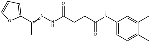 N-(3,4-dimethylphenyl)-4-{2-[1-(2-furyl)ethylidene]hydrazino}-4-oxobutanamide 结构式