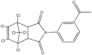 4-(3-acetylphenyl)-1,7,8,9,10,10-hexachloro-4-azatricyclo[5.2.1.0~2,6~]dec-8-ene-3,5-dione 结构式