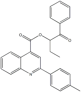 1-benzoylpropyl 2-(4-methylphenyl)-4-quinolinecarboxylate 结构式