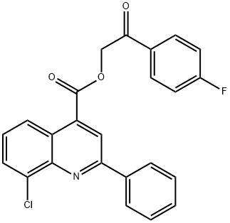 2-(4-fluorophenyl)-2-oxoethyl 8-chloro-2-phenyl-4-quinolinecarboxylate 结构式