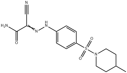 2-cyano-2-({4-[(4-methyl-1-piperidinyl)sulfonyl]phenyl}hydrazono)acetamide 结构式