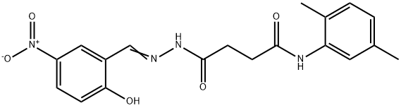 N-(2,5-dimethylphenyl)-4-(2-{2-hydroxy-5-nitrobenzylidene}hydrazino)-4-oxobutanamide 结构式