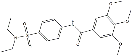 N-{4-[(diethylamino)sulfonyl]phenyl}-3,4,5-trimethoxybenzamide 结构式