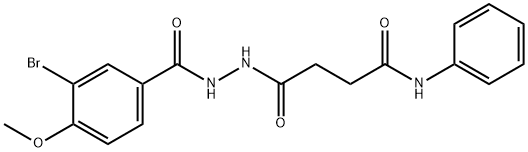 4-[2-(3-bromo-4-methoxybenzoyl)hydrazino]-4-oxo-N-phenylbutanamide 结构式