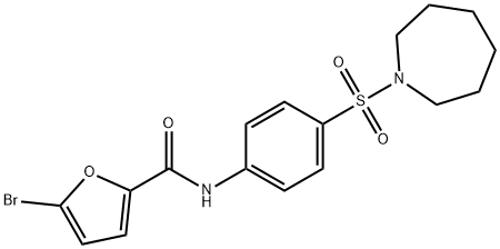 N-[4-(1-azepanylsulfonyl)phenyl]-5-bromo-2-furamide 结构式