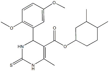 3,4-dimethylcyclohexyl 4-(2,5-dimethoxyphenyl)-6-methyl-2-thioxo-1,2,3,4-tetrahydropyrimidine-5-carboxylate 结构式