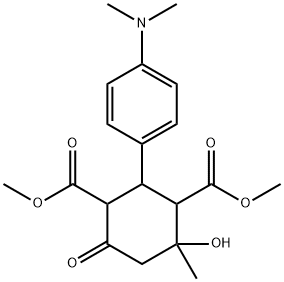 dimethyl 2-[4-(dimethylamino)phenyl]-4-hydroxy-4-methyl-6-oxo-1,3-cyclohexanedicarboxylate 结构式