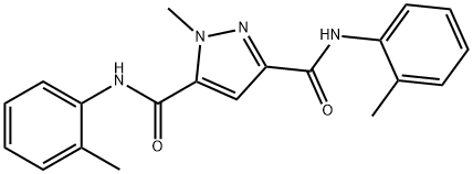 1-methyl-N~3~,N~5~-bis(2-methylphenyl)-1H-pyrazole-3,5-dicarboxamide 结构式