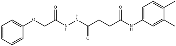 N-(3,4-dimethylphenyl)-4-oxo-4-[2-(phenoxyacetyl)hydrazino]butanamide 结构式