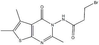 3-bromo-N-(2,5,6-trimethyl-4-oxothieno[2,3-d]pyrimidin-3(4H)-yl)propanamide 结构式