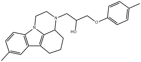 1-(8-methyl-1,2,3a,4,5,6-hexahydro-3H-pyrazino[3,2,1-jk]carbazol-3-yl)-3-(4-methylphenoxy)-2-propanol 结构式