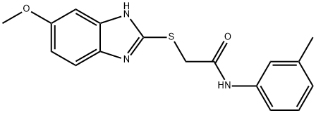 2-[(6-methoxy-1H-benzimidazol-2-yl)sulfanyl]-N-(3-methylphenyl)acetamide 结构式